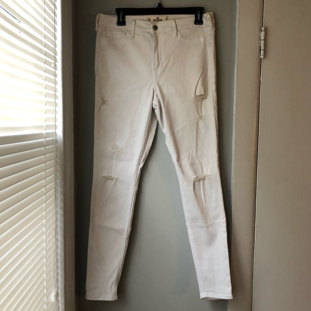 Hollister White Ripped Jeans